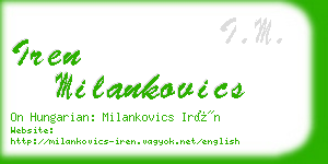 iren milankovics business card